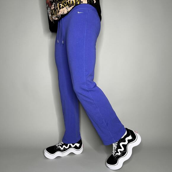 Vintage Y2K Nike Sweatpants Womens S Violet Purple Cotton White Swoosh - Picture 1 of 4